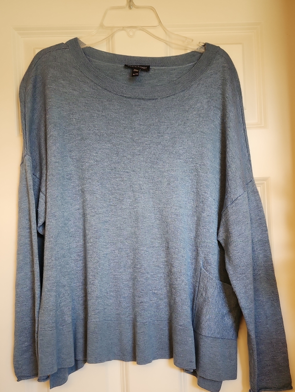 Eileen Fisher Dusty Blue Relaxed Knit Sweater